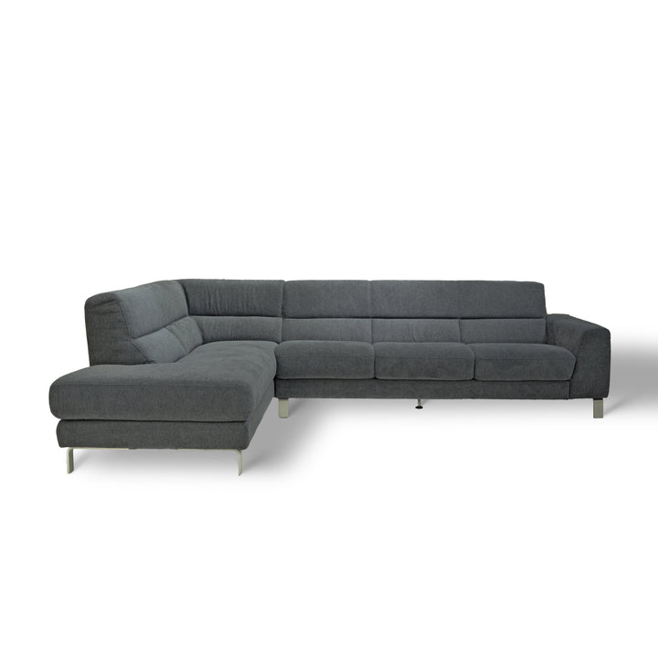 KINGSTON Grey Fabric Sectional Left