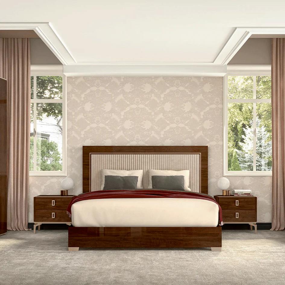 Eva King Walnut Bed - Status Italy