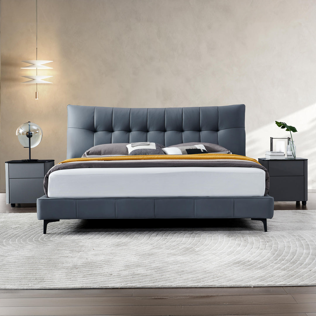 SERAPHINA Luxe Leather Upholstered Bed