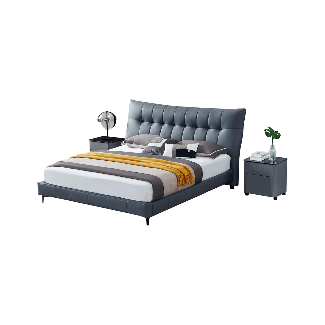 SERAPHINA Luxe Leather Upholstered Bed