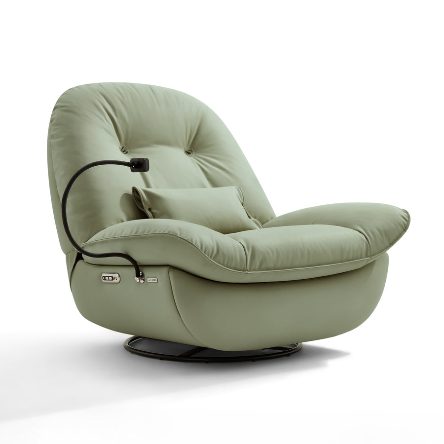 GENEVIEVE Cloud-Soft Recliner Silicone Leather Green