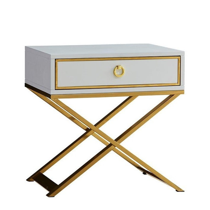 BELFORD White & Gold Nightstand