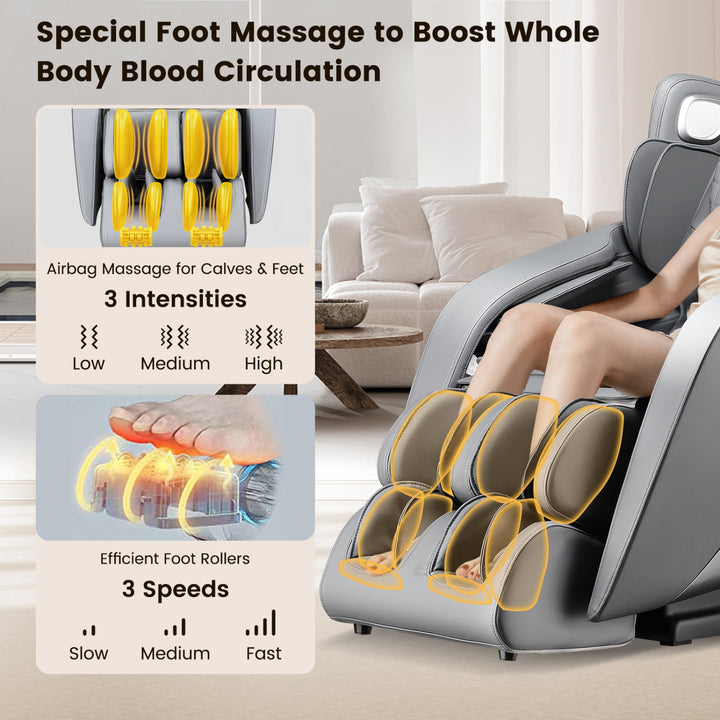 COSTWAY Voice Control Heat Foot Roller Massage Chair