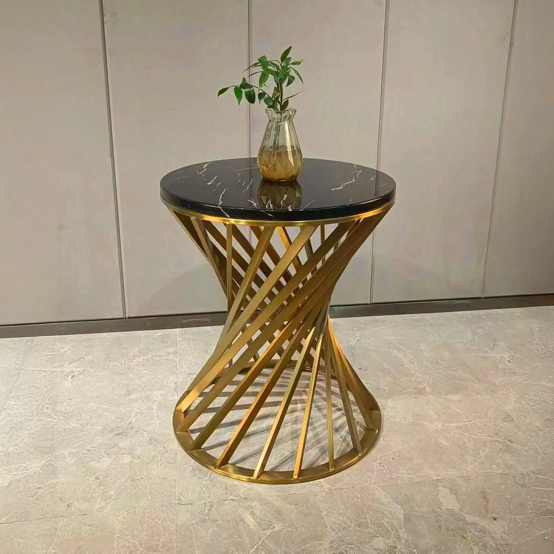 GRACIE Black Marble End Table