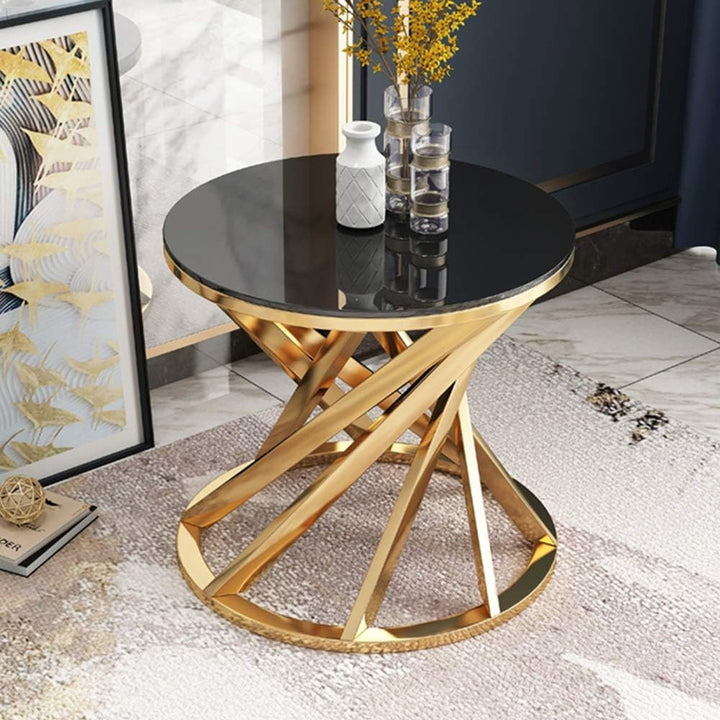 GRACIE Black Marble End Table