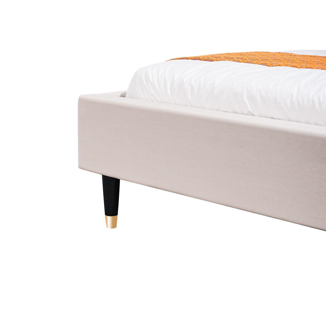 REID Mid-Century Beige Queen Bed