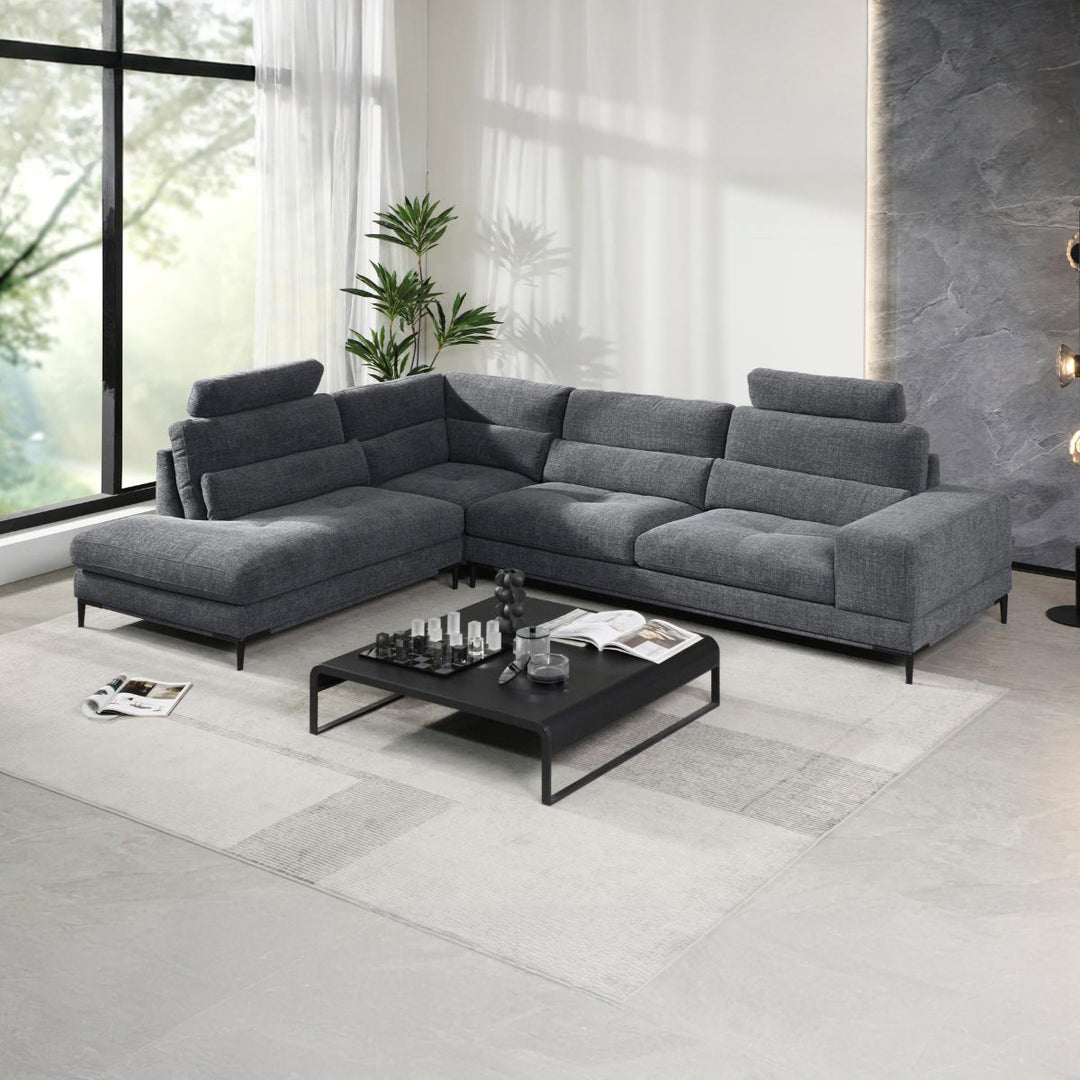 BROCK Fabric Sectional with Removable Headrests