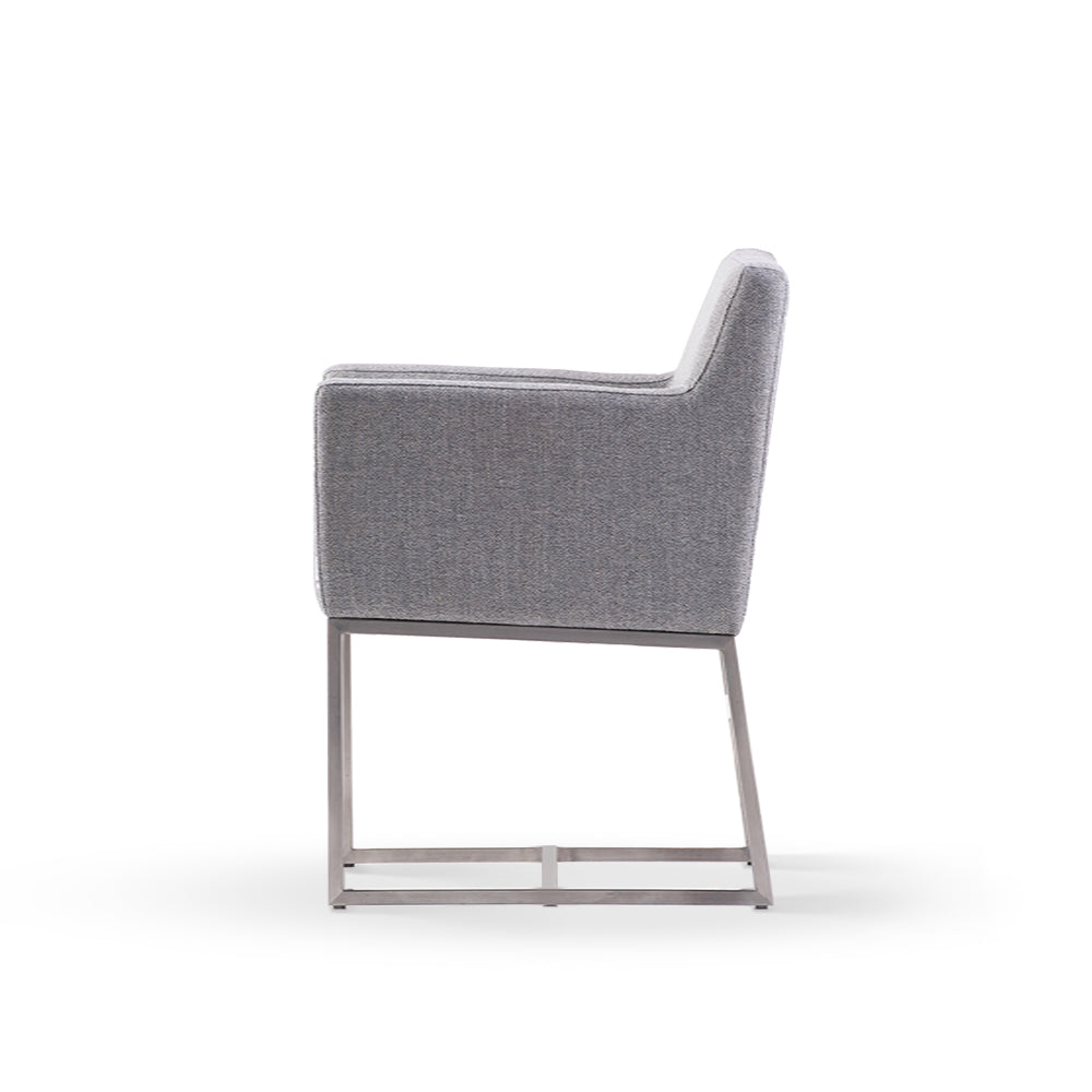 CALDER Grey Fabric Dining Chair