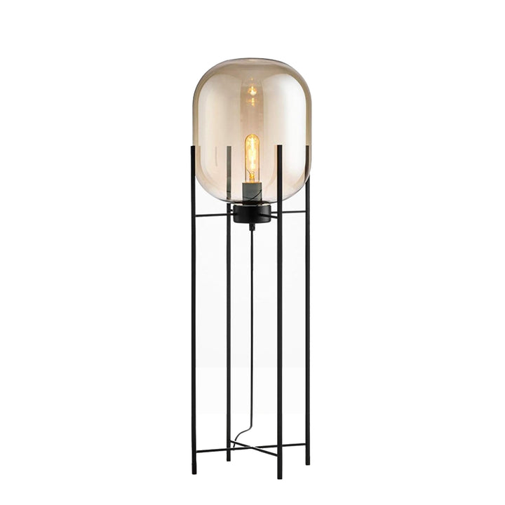 EERO Amber & Black Glass Floor Lamp