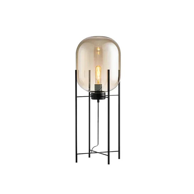 EERO Amber & Black Glass Floor Lamp