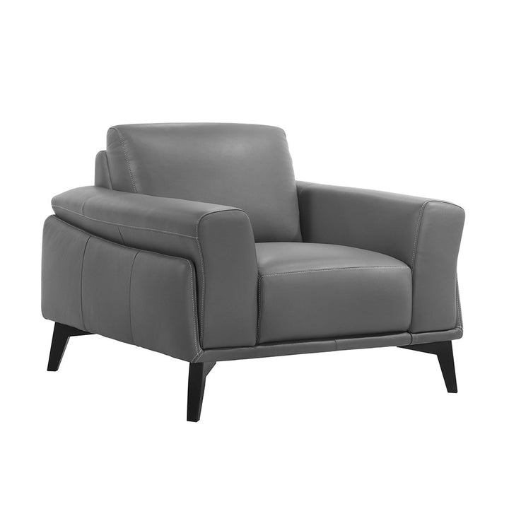 COMO Contemporary Grey Leather Sofa Chair