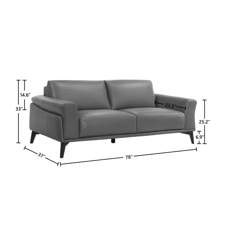 COMO Contemporary Grey Leather Sofa Chair