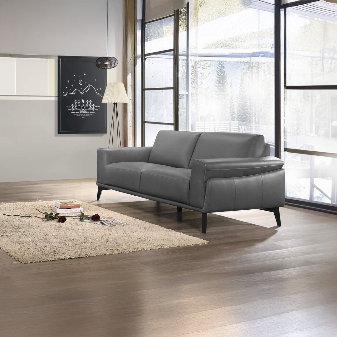 COMO Contemporary Grey Leather Sofa Chair