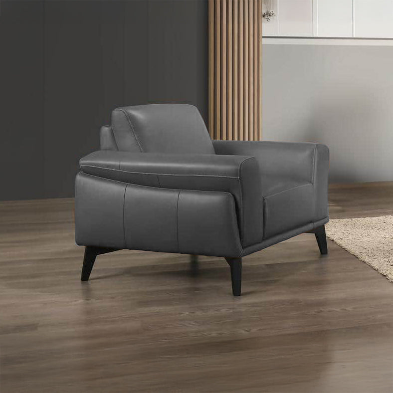 COMO Contemporary Grey Leather Sofa Chair