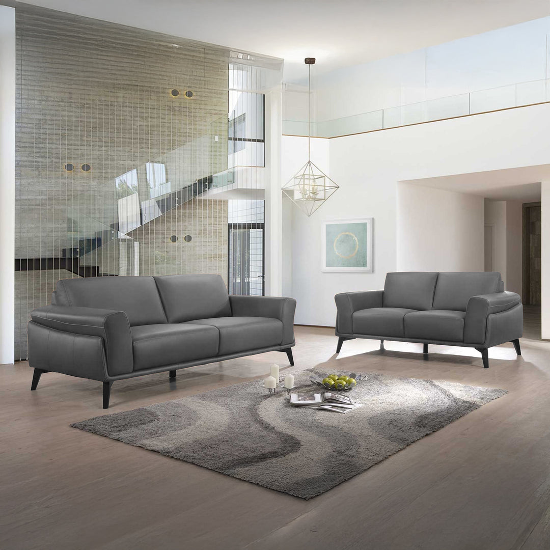 COMO Contemporary Grey Leather Sofa Chair