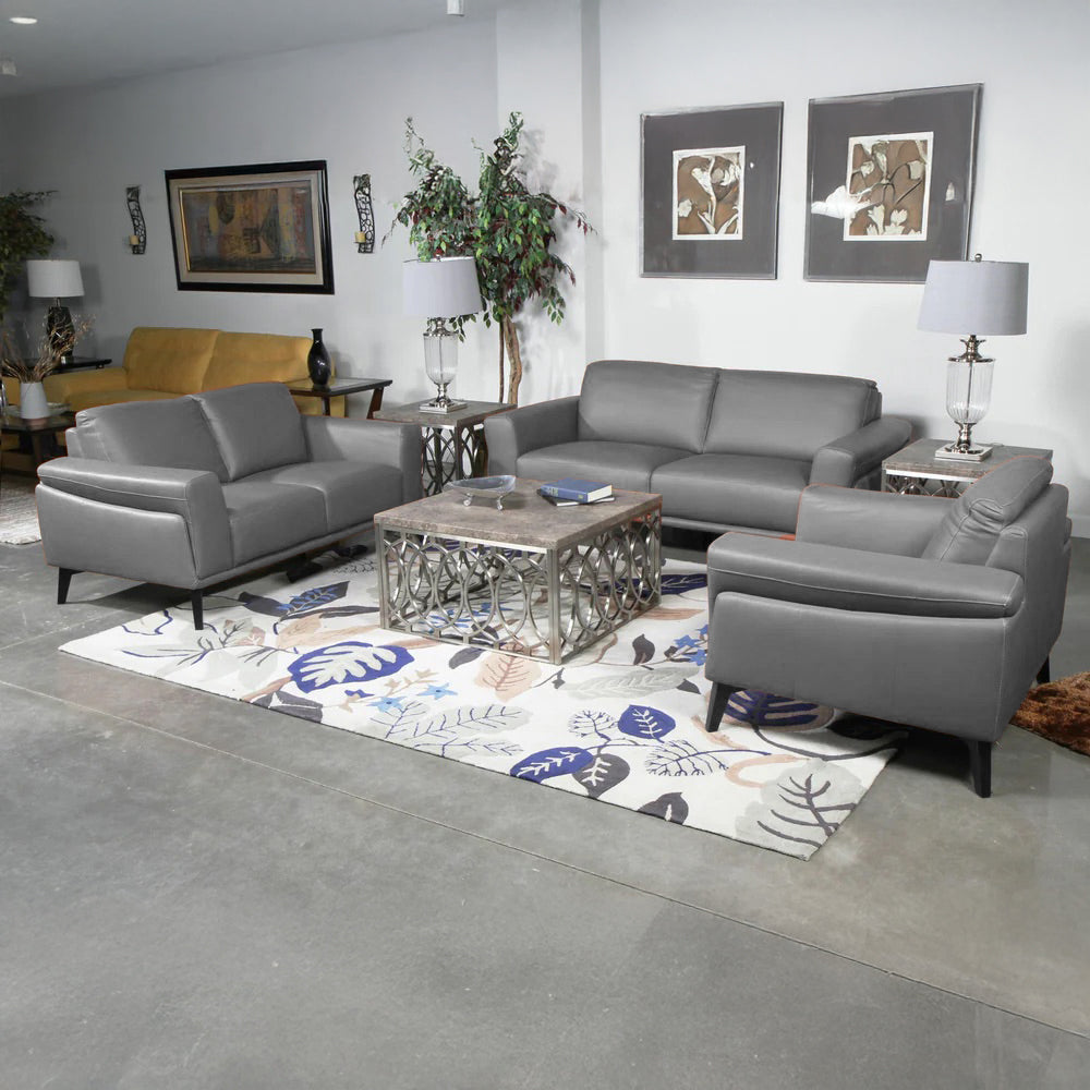 COMO Contemporary Grey Leather Sofa Chair