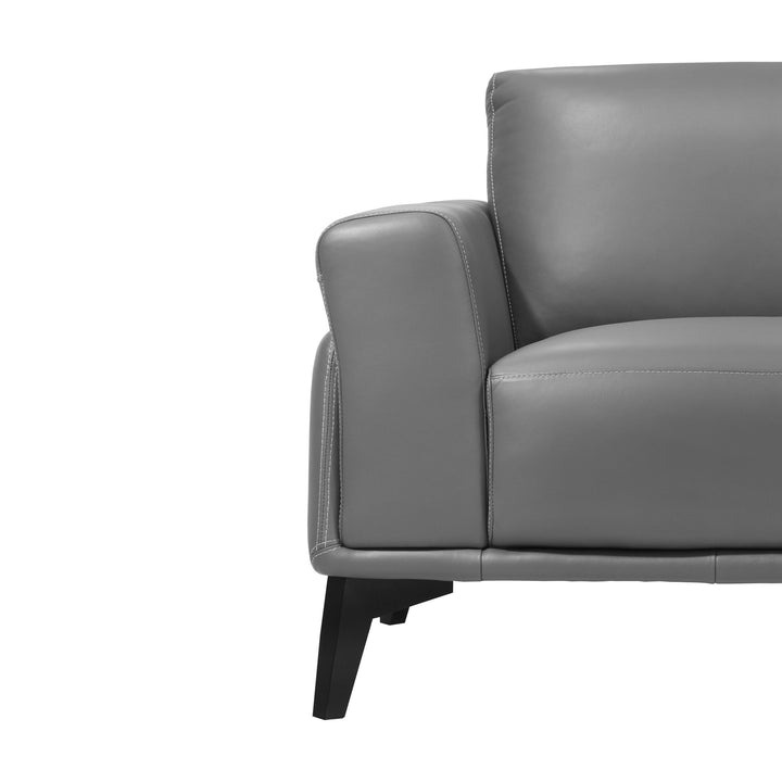 COMO Contemporary Grey Leather Sofa Chair