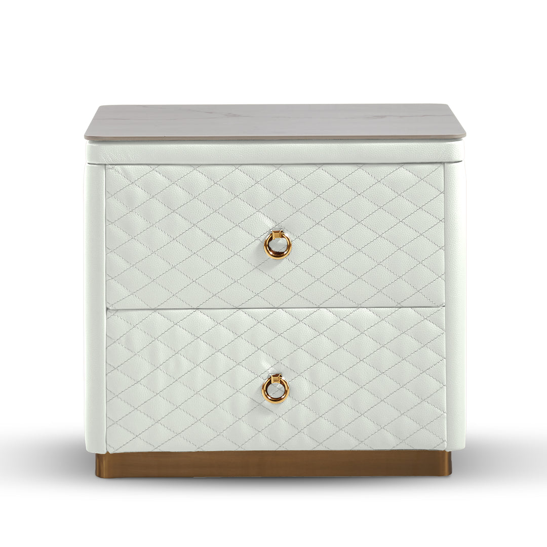 LANE Two Drawers Nightstand White