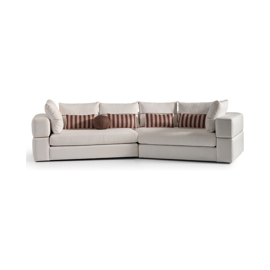 AMORA Oatmeal Eggshell Walnut 2 Pcs Sofa - Michael Amini