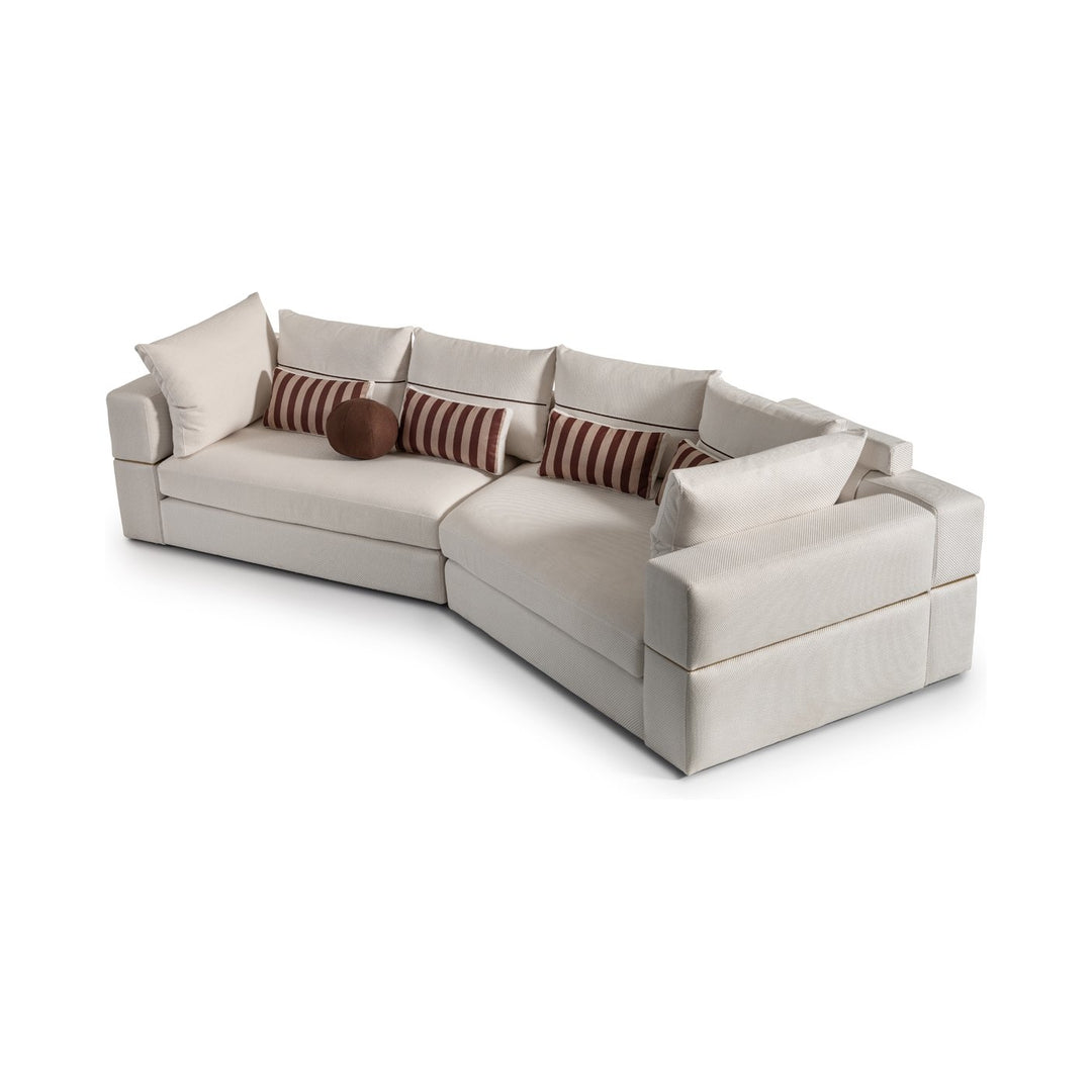 AMORA Oatmeal Eggshell Walnut 2 Pcs Sofa - Michael Amini