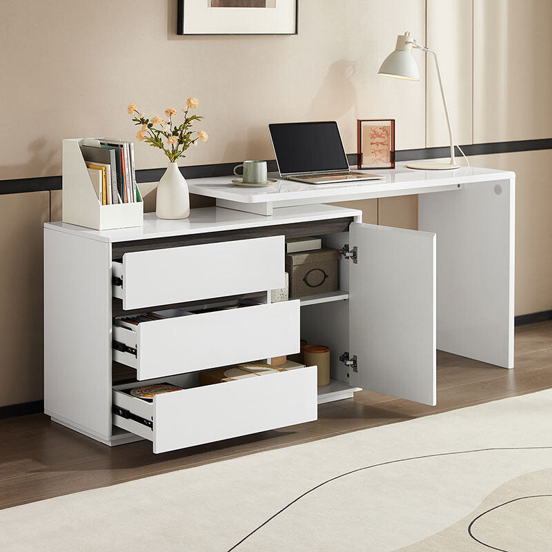 LEENA White Storage Office Desk