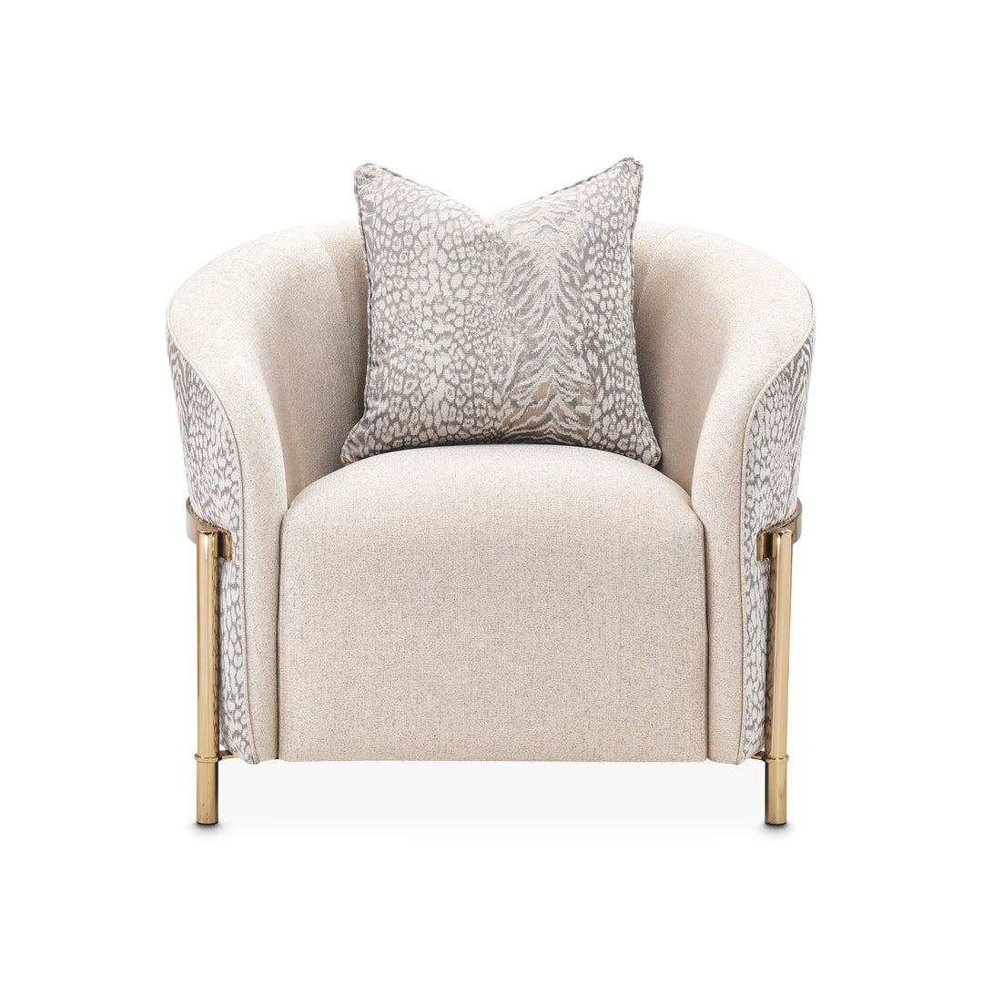 LISBON Opal Gold Fabric Accent Chair - Michael Amini