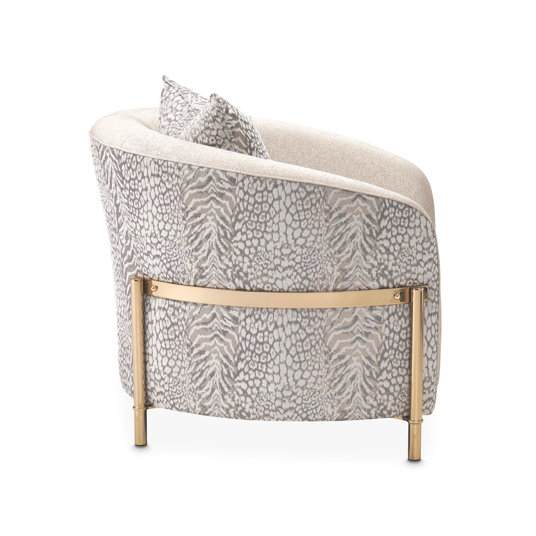 LISBON Opal Gold Fabric Accent Chair - Michael Amini