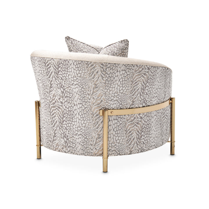 LISBON Opal Gold Fabric Accent Chair - Michael Amini