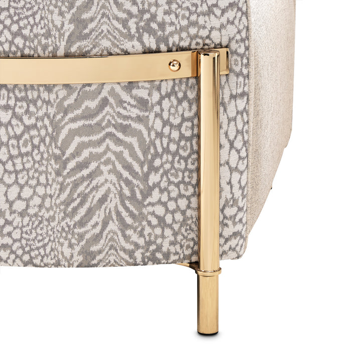 LISBON Opal Gold Fabric Accent Chair - Michael Amini