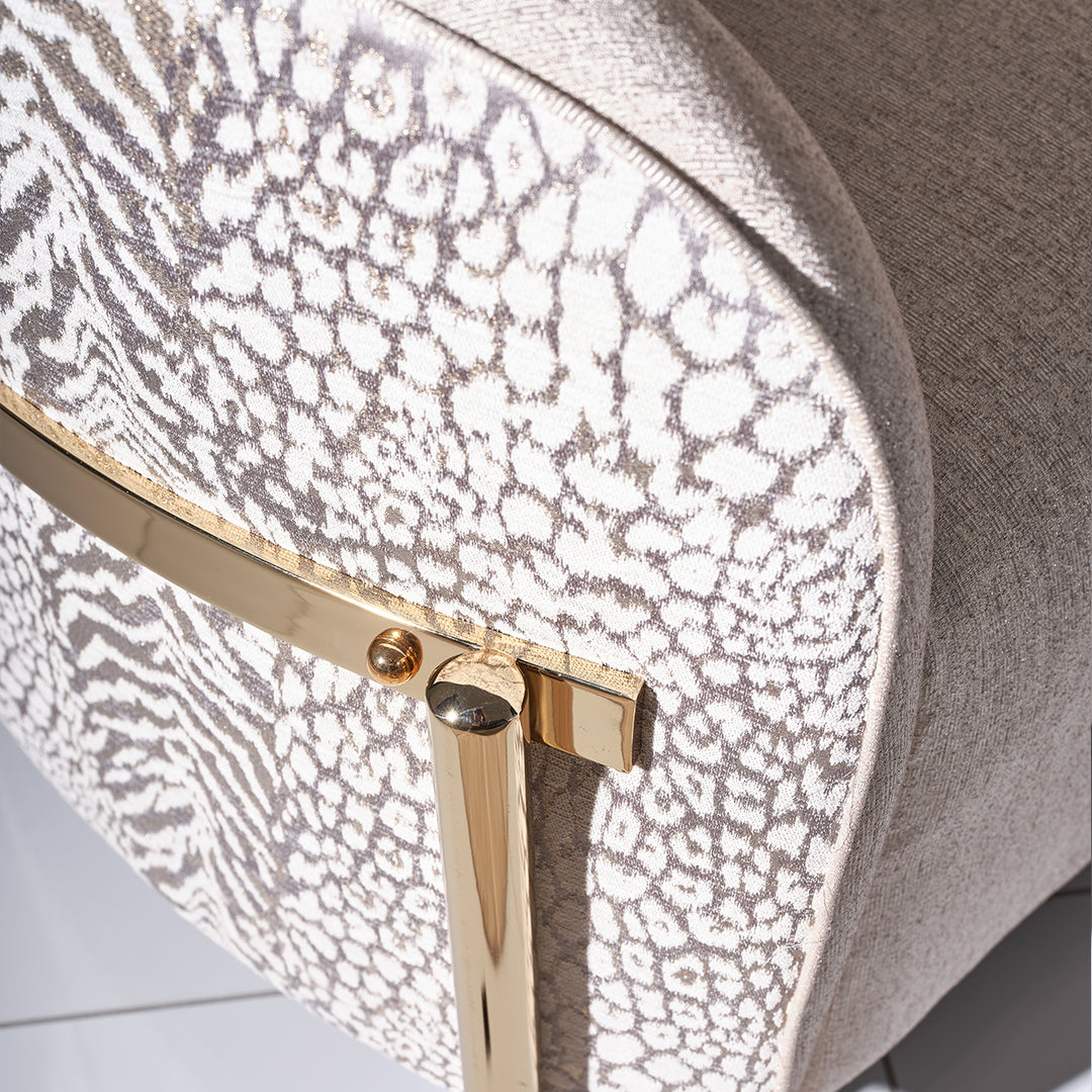 LISBON Opal Gold Fabric Accent Chair - Michael Amini