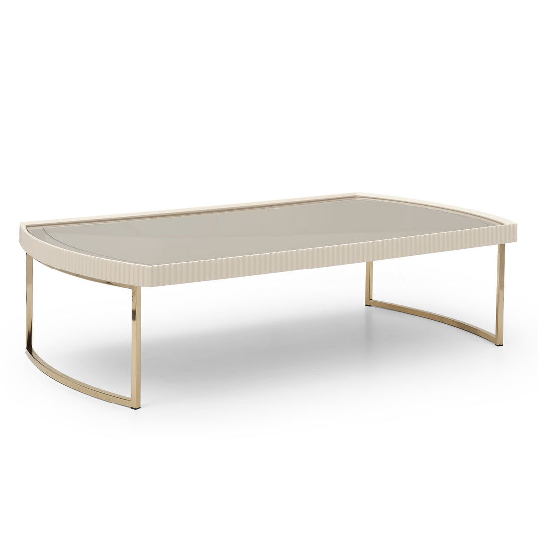 LISBON Silken Matte Cream Coffee Table - Michael Amini