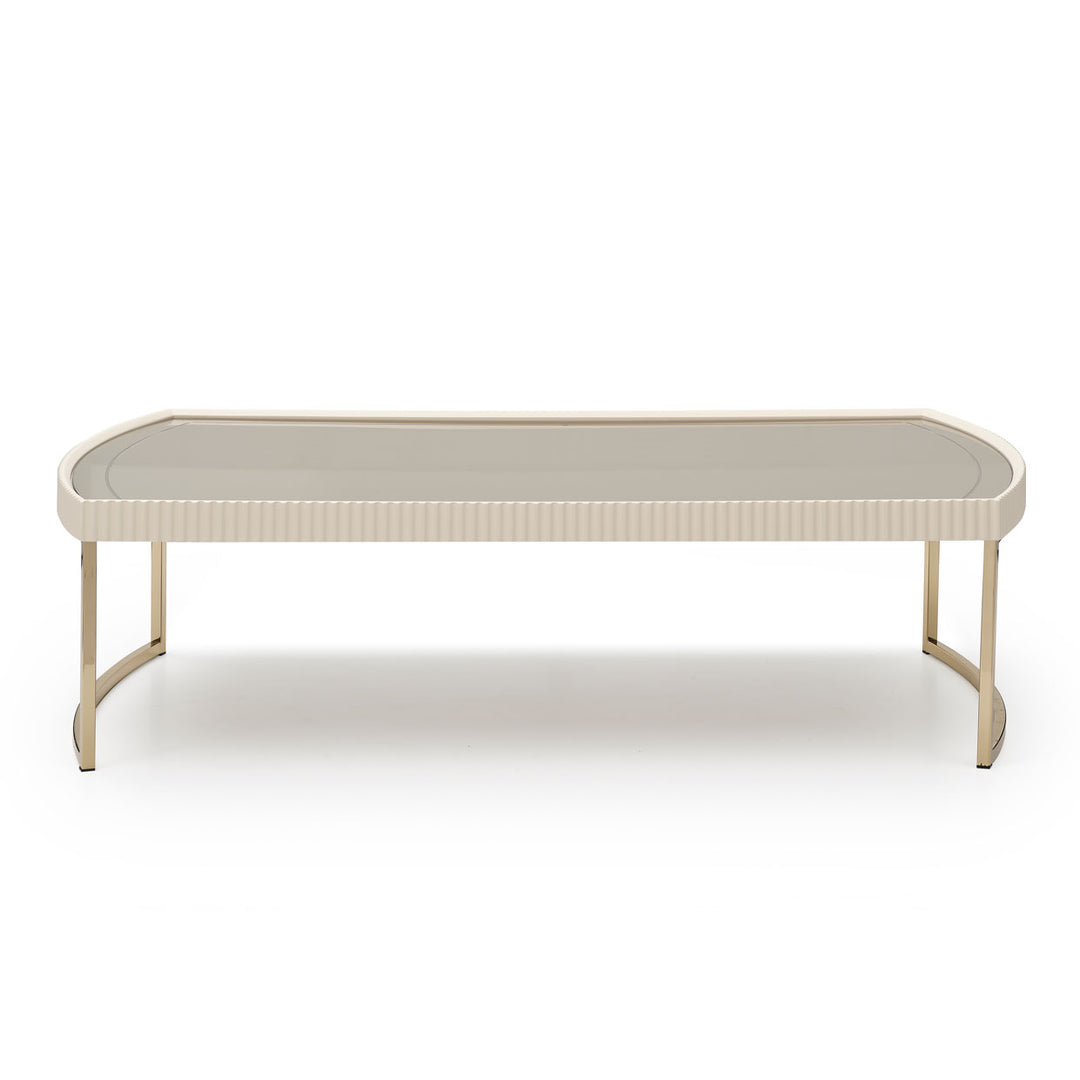 LISBON Silken Matte Cream Coffee Table - Michael Amini