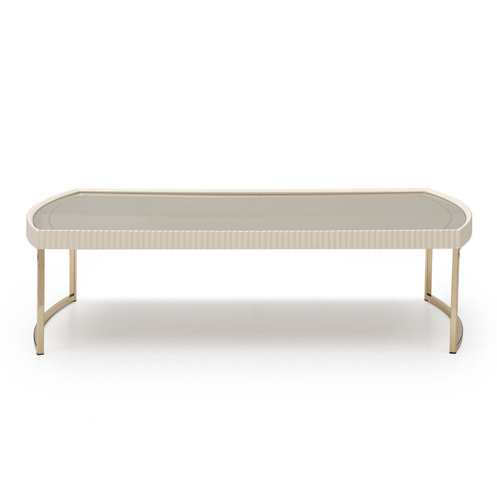 LISBON Silken Matte Cream Coffee Table - Michael Amini