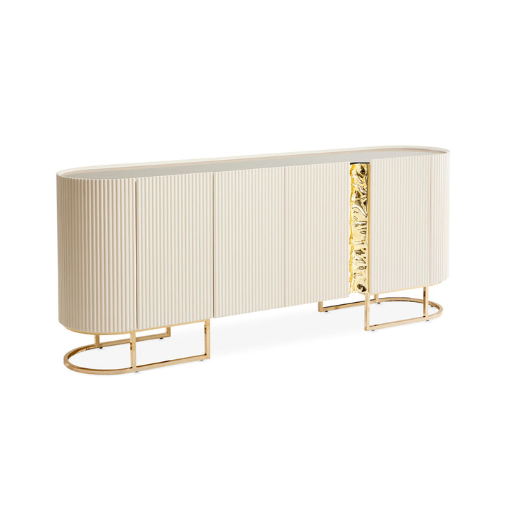 LISBON Silken Matte Cream Console Table - Michael Amini