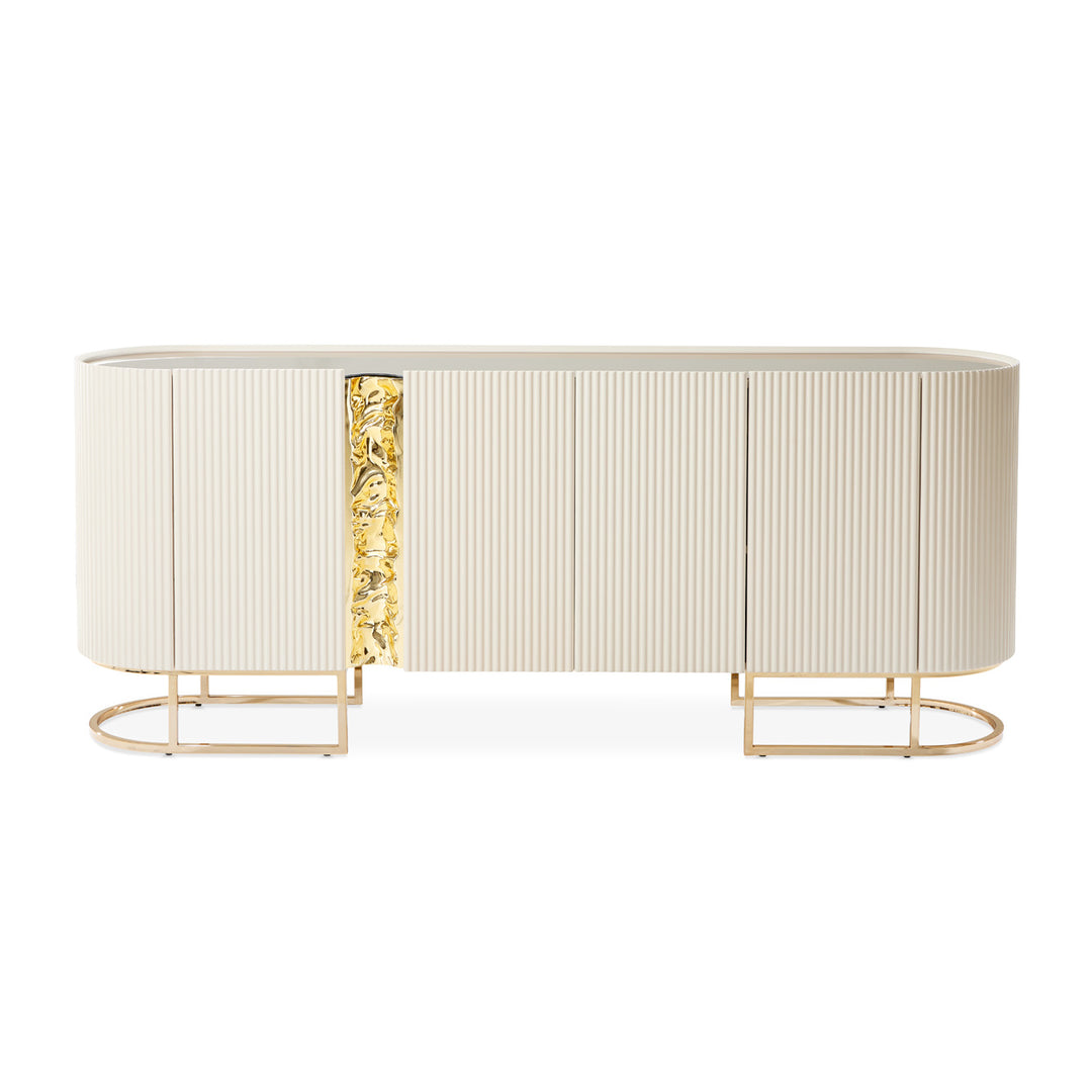 LISBON Silken Matte Cream Console Table - Michael Amini