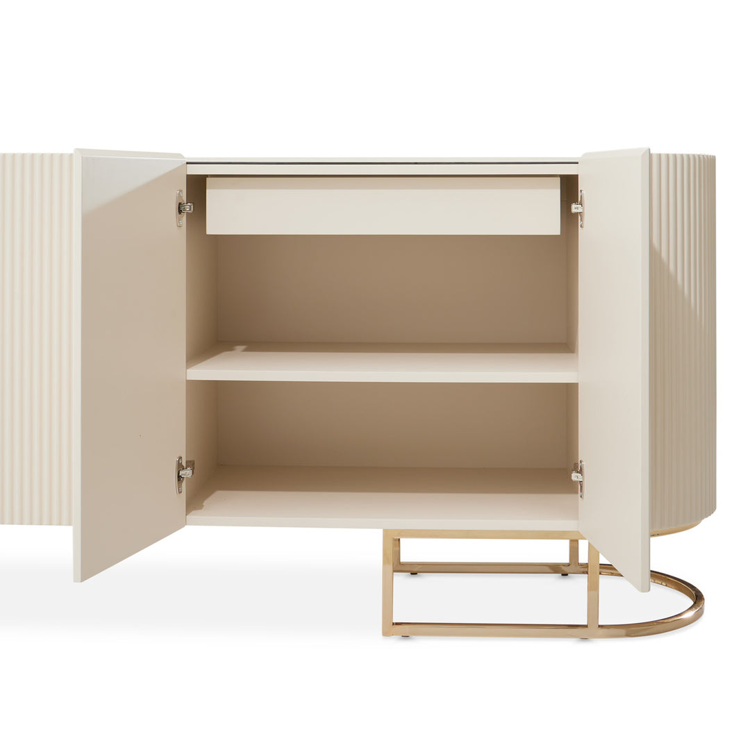 LISBON Silken Matte Cream Console Table - Michael Amini