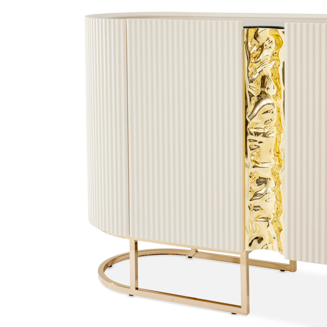 LISBON Silken Matte Cream Console Table - Michael Amini