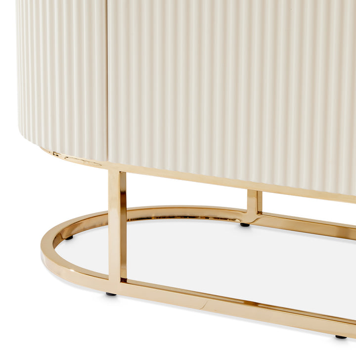 LISBON Silken Matte Cream Console Table - Michael Amini