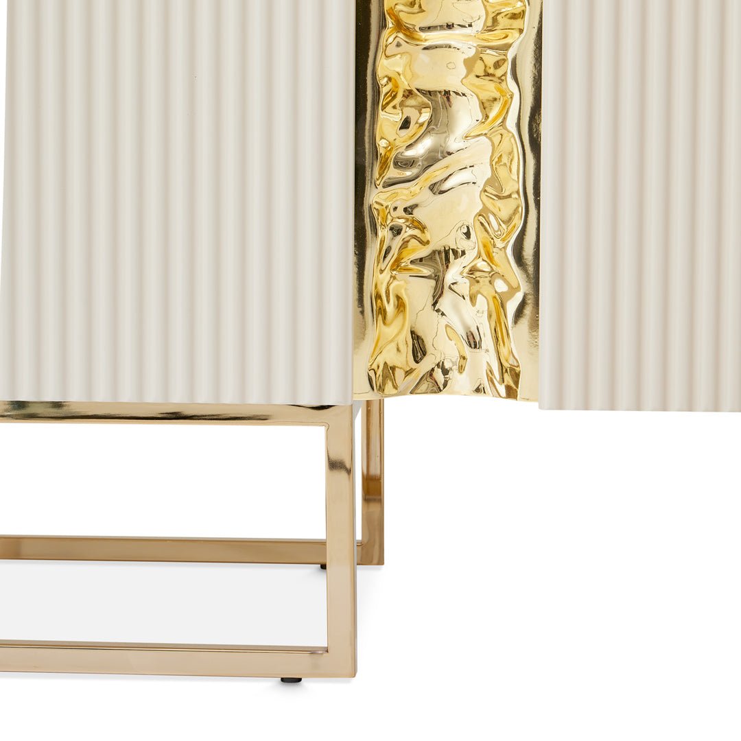 LISBON Silken Matte Cream Console Table - Michael Amini