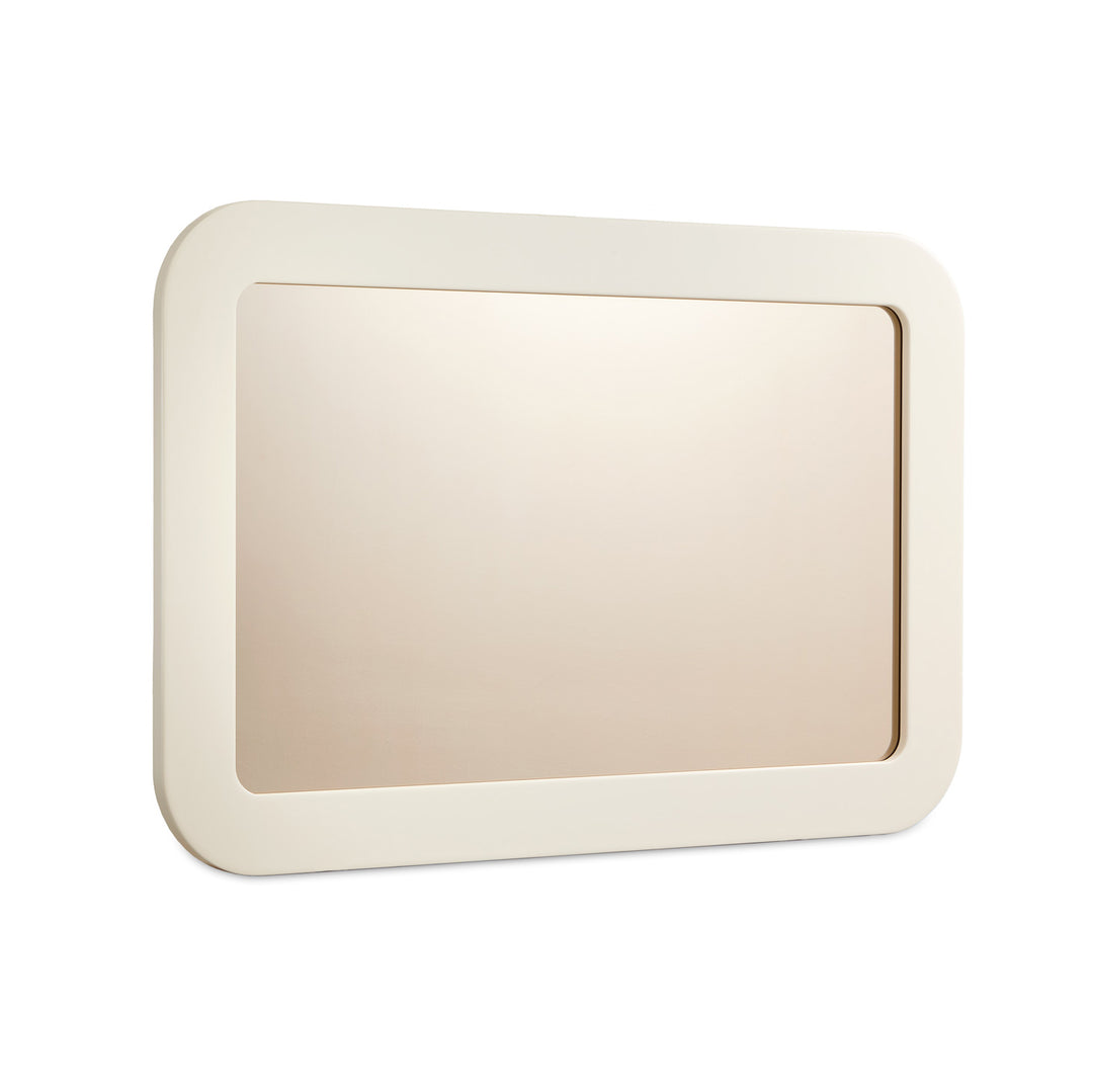 LISBON Silken Matte Cream Wall Mirror - Michael Amini