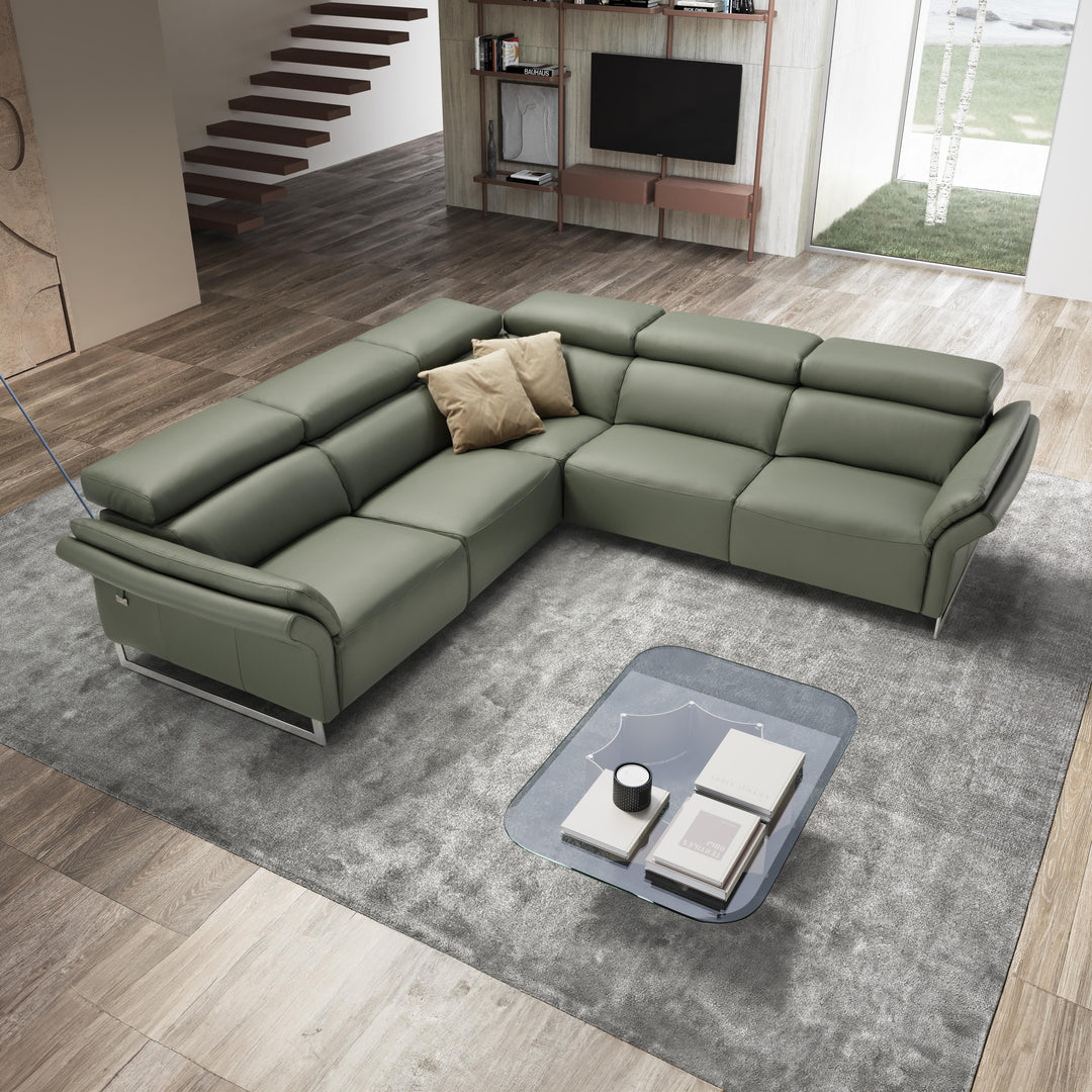 MOTTETTO Full Leather Sectional Sofa - New Trend Concept