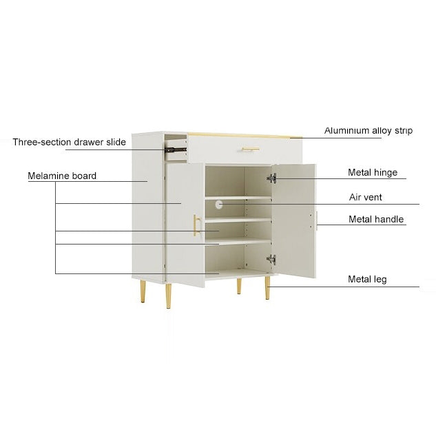 JAMAL White Shoe Cabinet