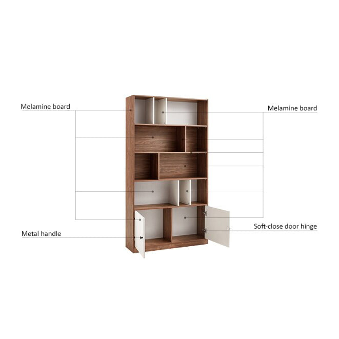 ETHAN Walnut Veneer Bookshelf