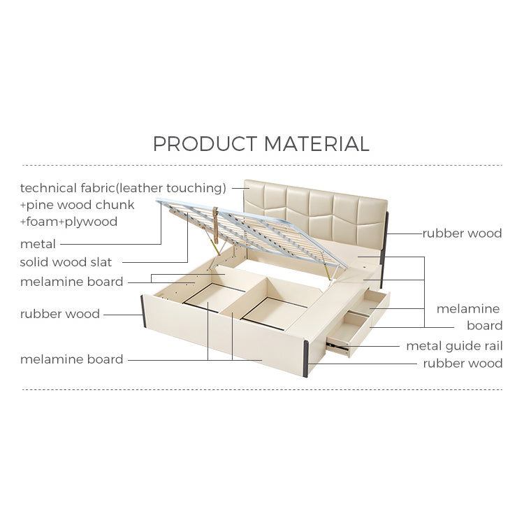 AYLA Minimalist Bed with Storage and Drawers