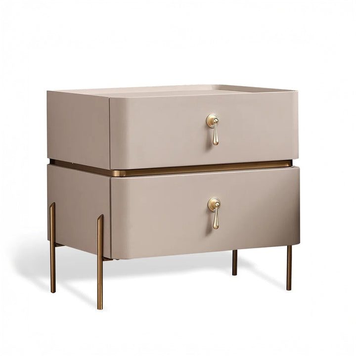 SABRYNNE White & Gold Nightstand