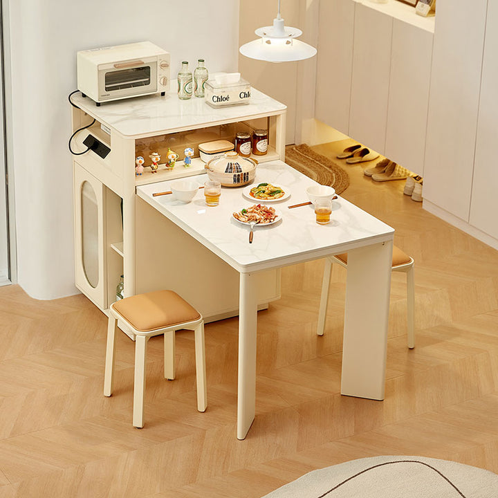 VERSA Compact Island Dining Table with Extendable Surface