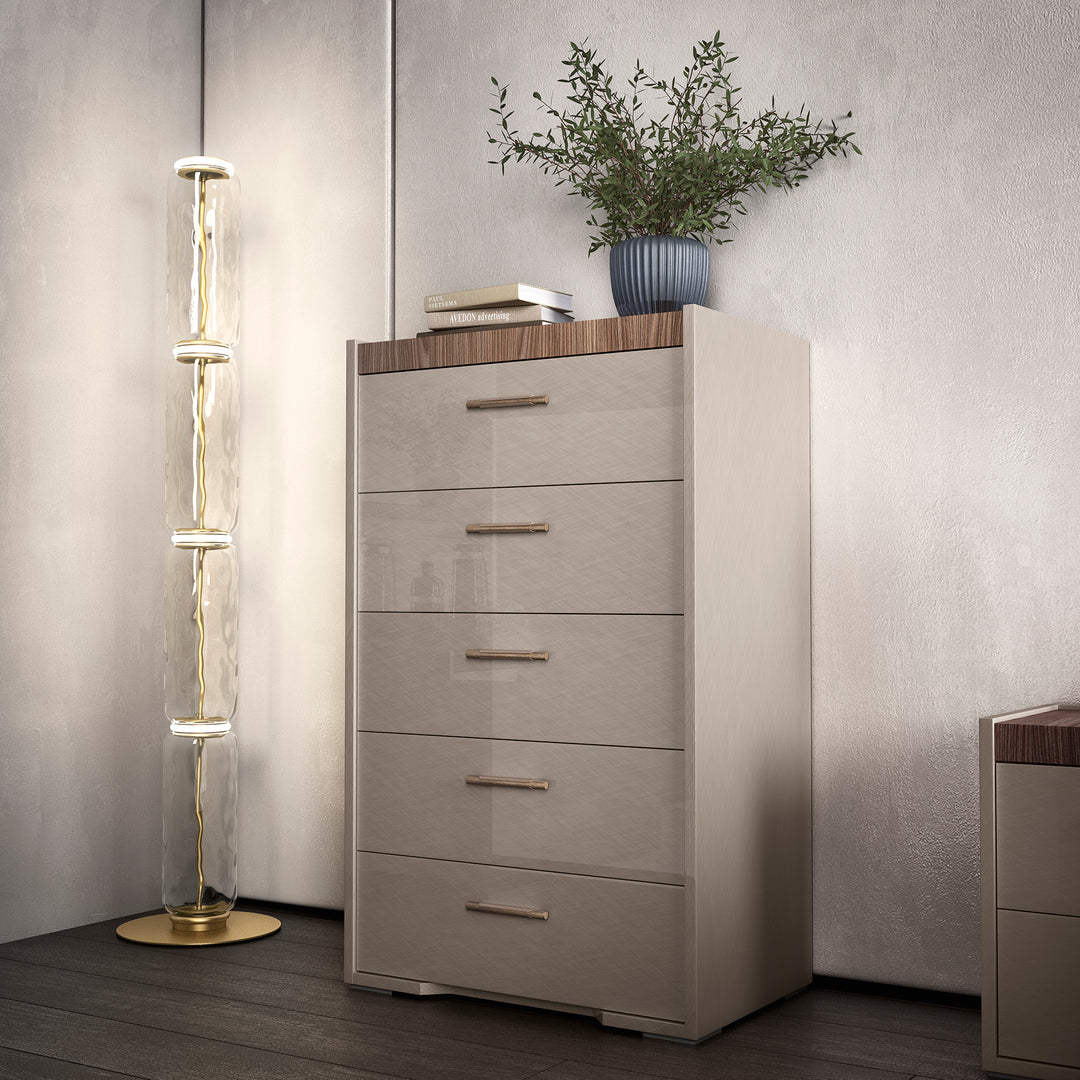 NORA Rope 5 Drawers Taupe Chest - Status Italy