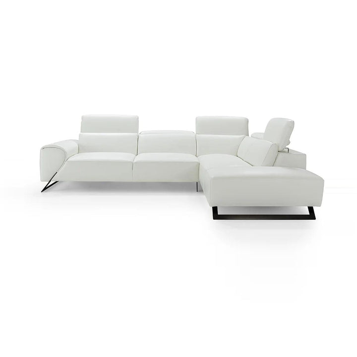 RICCI White Full Leather Sectional Sofa - Bellini