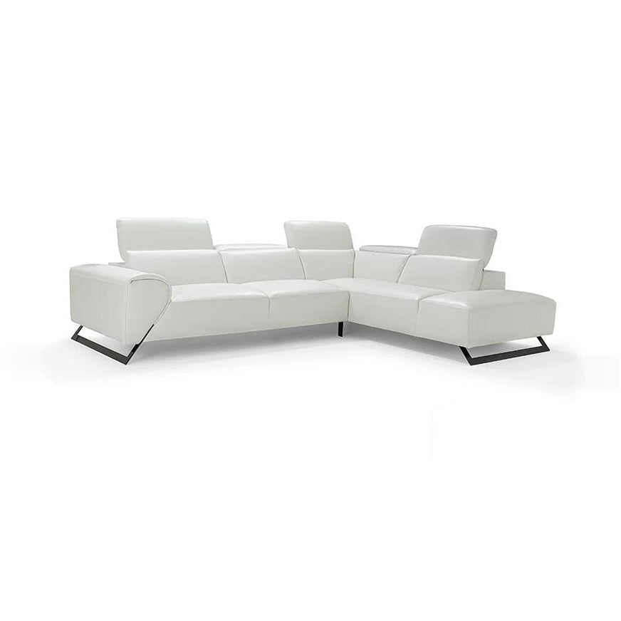 RICCI White Full Leather Sectional Sofa - Bellini