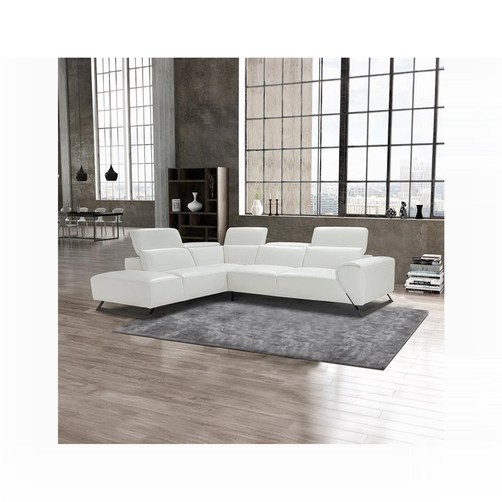 RICCI White Full Leather Sectional Sofa - Bellini